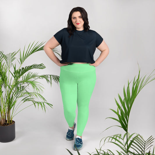 Solid Bright Green - Plus Size Leggings