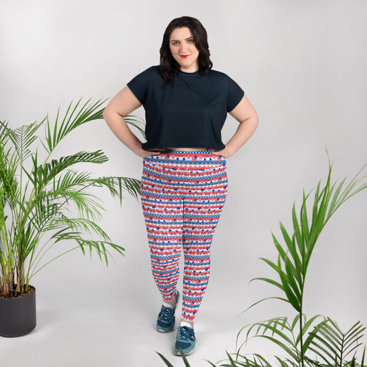Patriotic Stripes - Plus Size Leggings