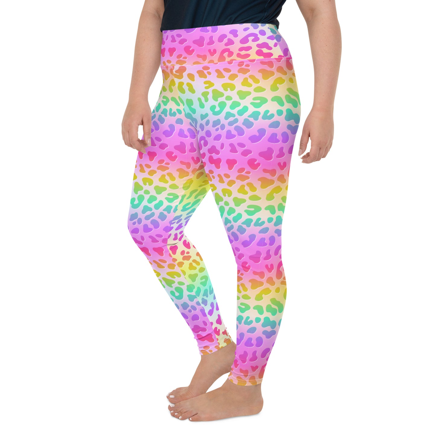 Rainbow Leopard - Plus Size Leggings