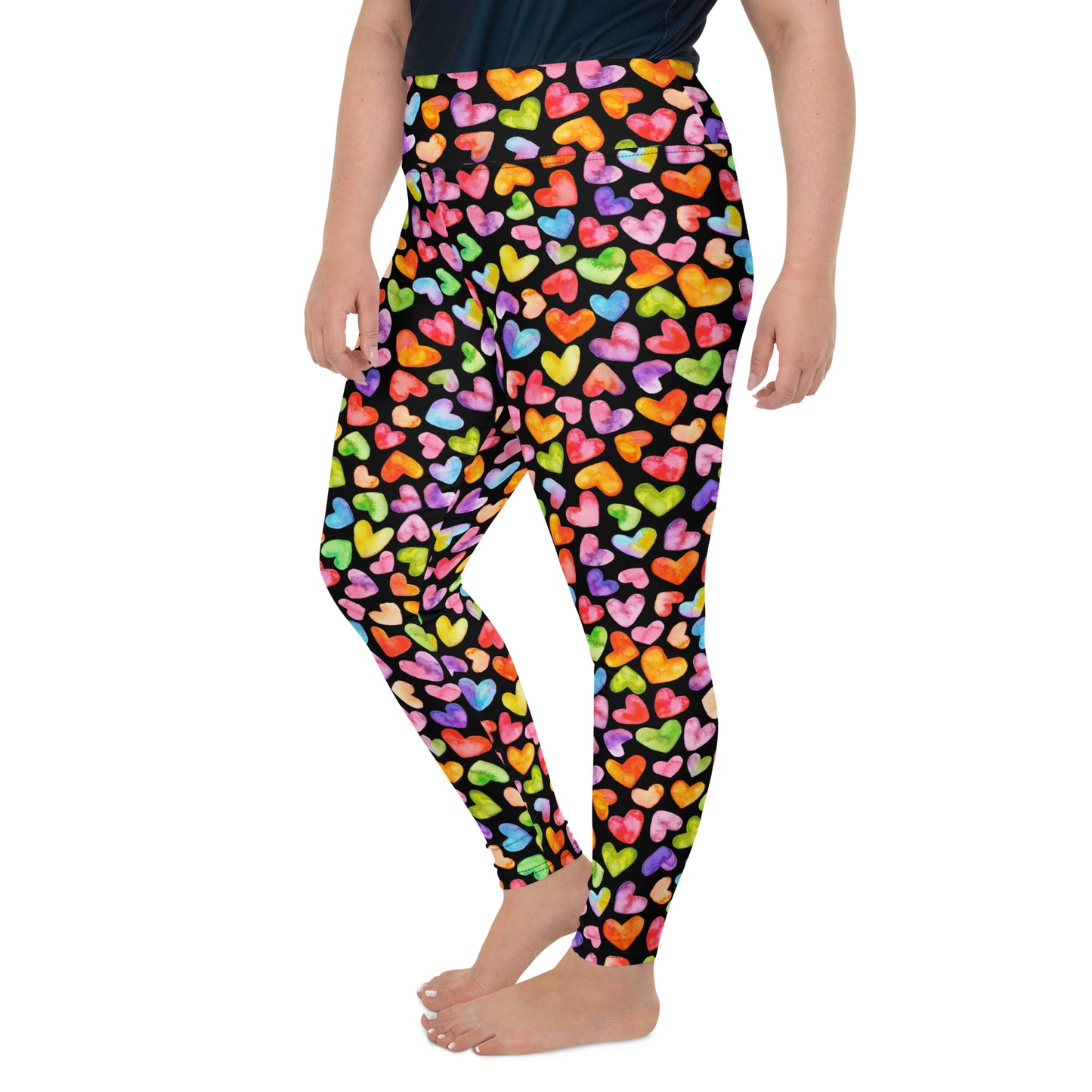 Rainbow Hearts - Plus Size Leggings