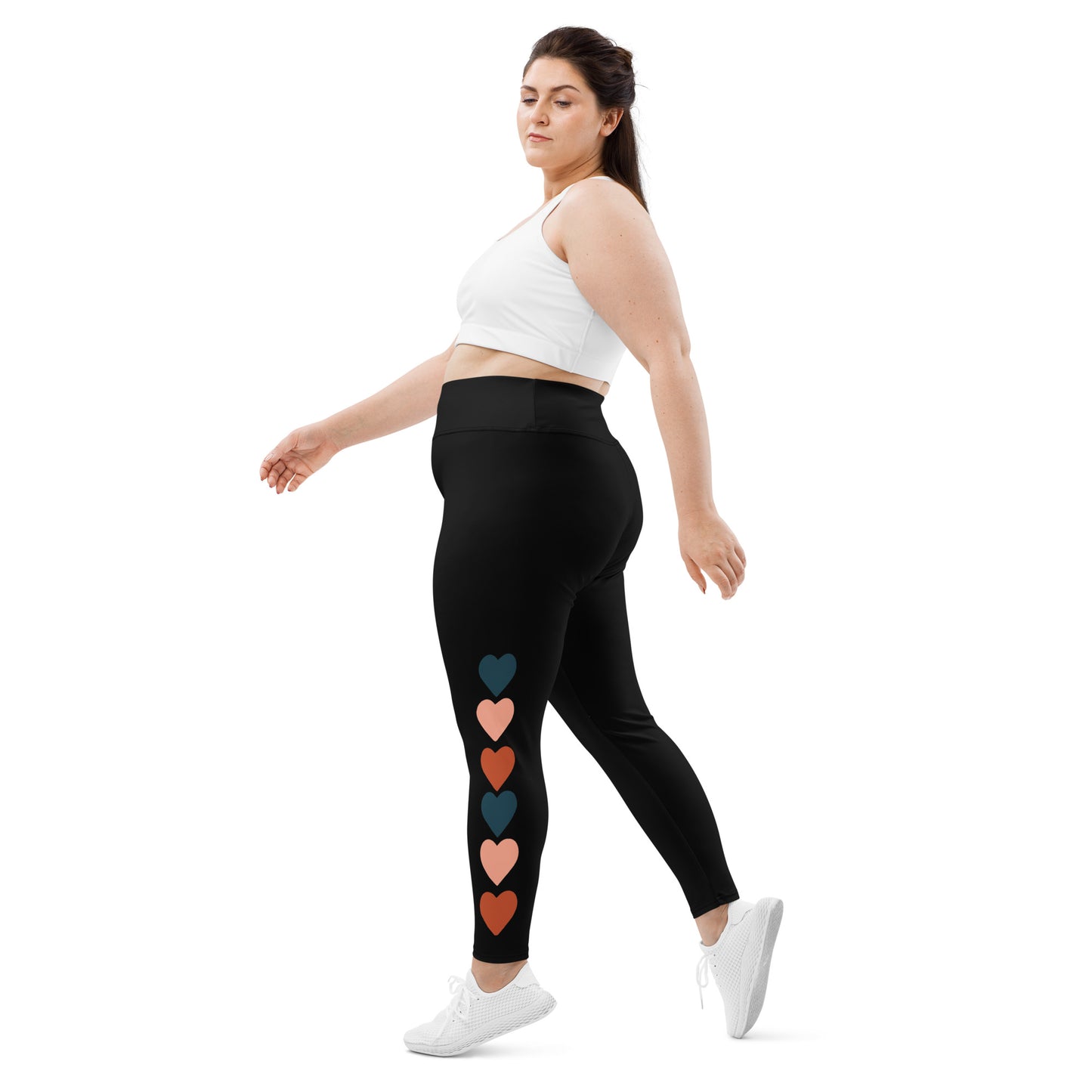 Neutral Hearts - Plus Size Leggings
