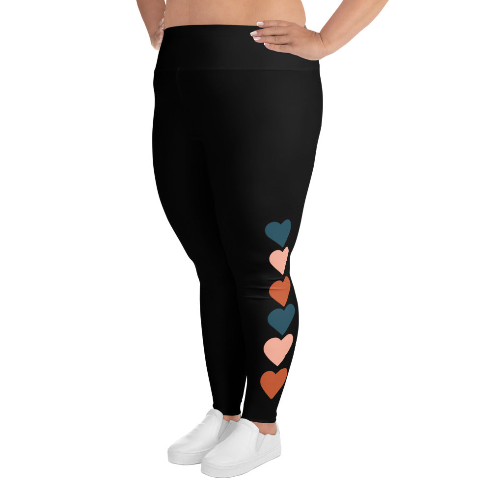 Neutral Hearts - Plus Size Leggings