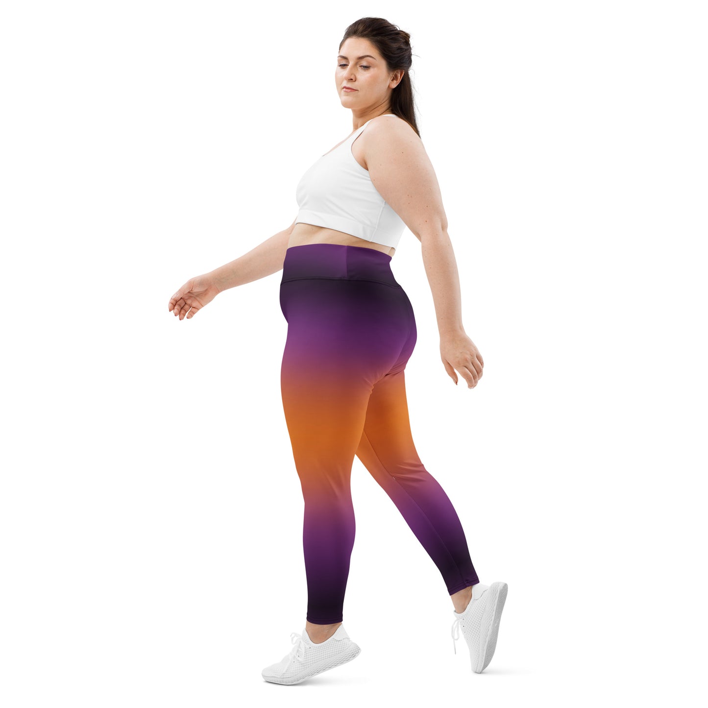 (Halloween) Purple Orange Ombre - Plus Size Leggings