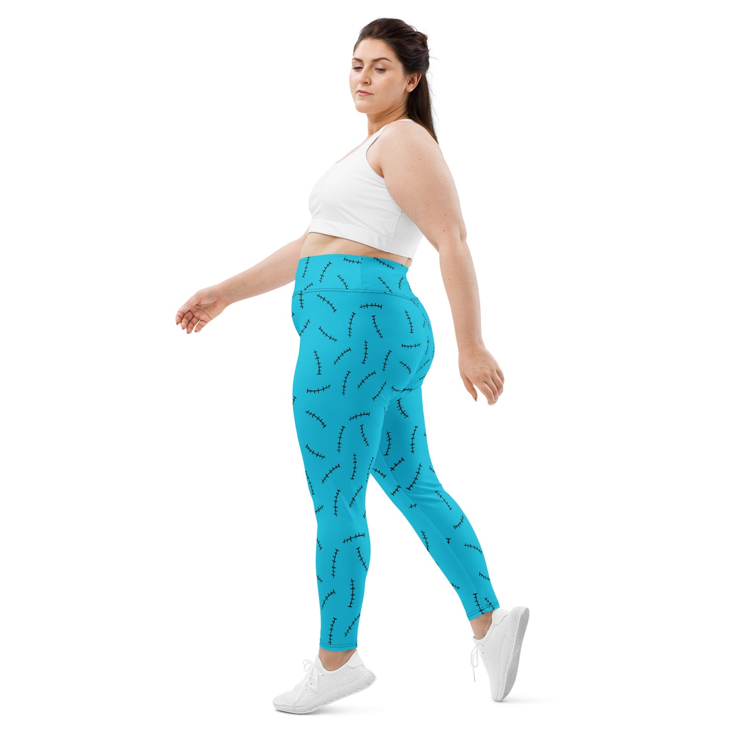 (Halloween) Franky's Stitches (Teal) - Plus Size Leggings