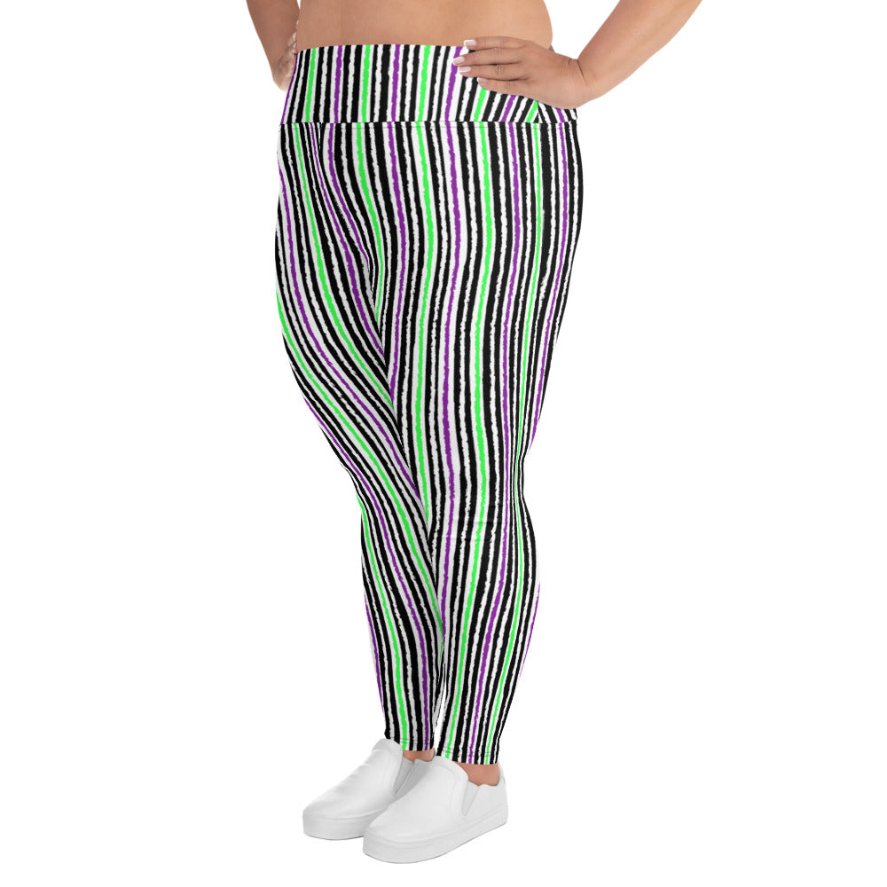 (Halloween) Stripe - Plus Size Leggings