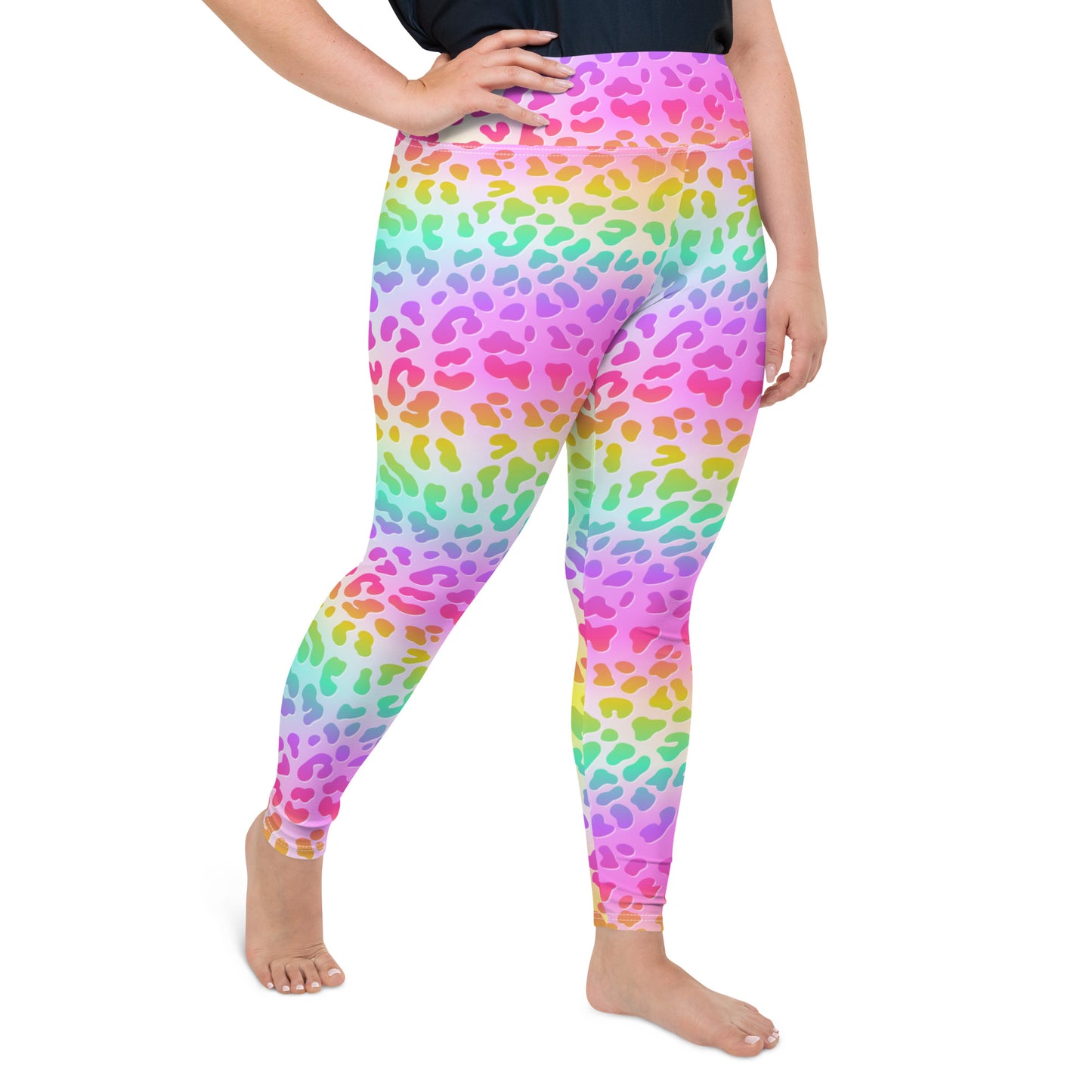 Rainbow Leopard - Plus Size Leggings