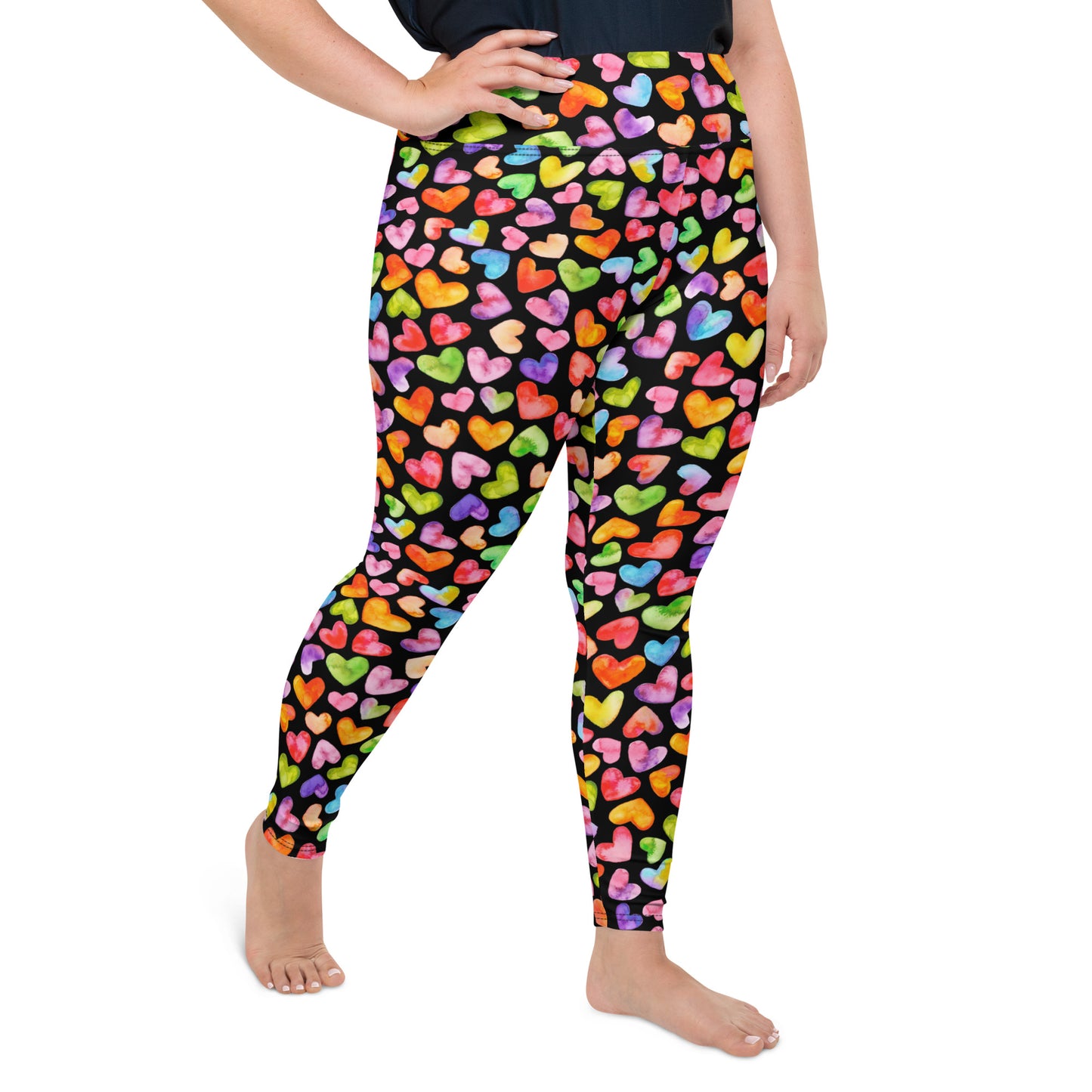 Rainbow Hearts - Plus Size Leggings