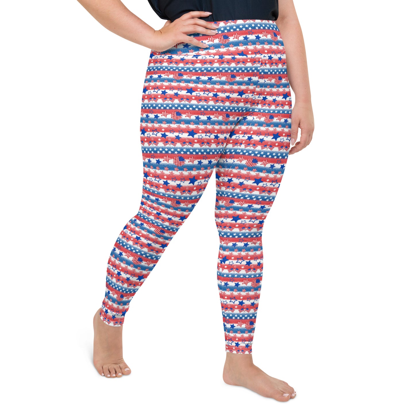 Patriotic Stripes - Plus Size Leggings