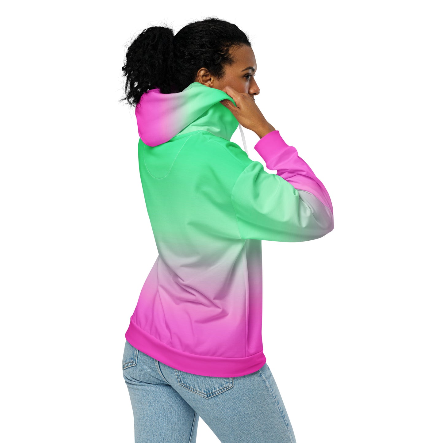 Minty Pink Ombre - Premium Zip Hoodie