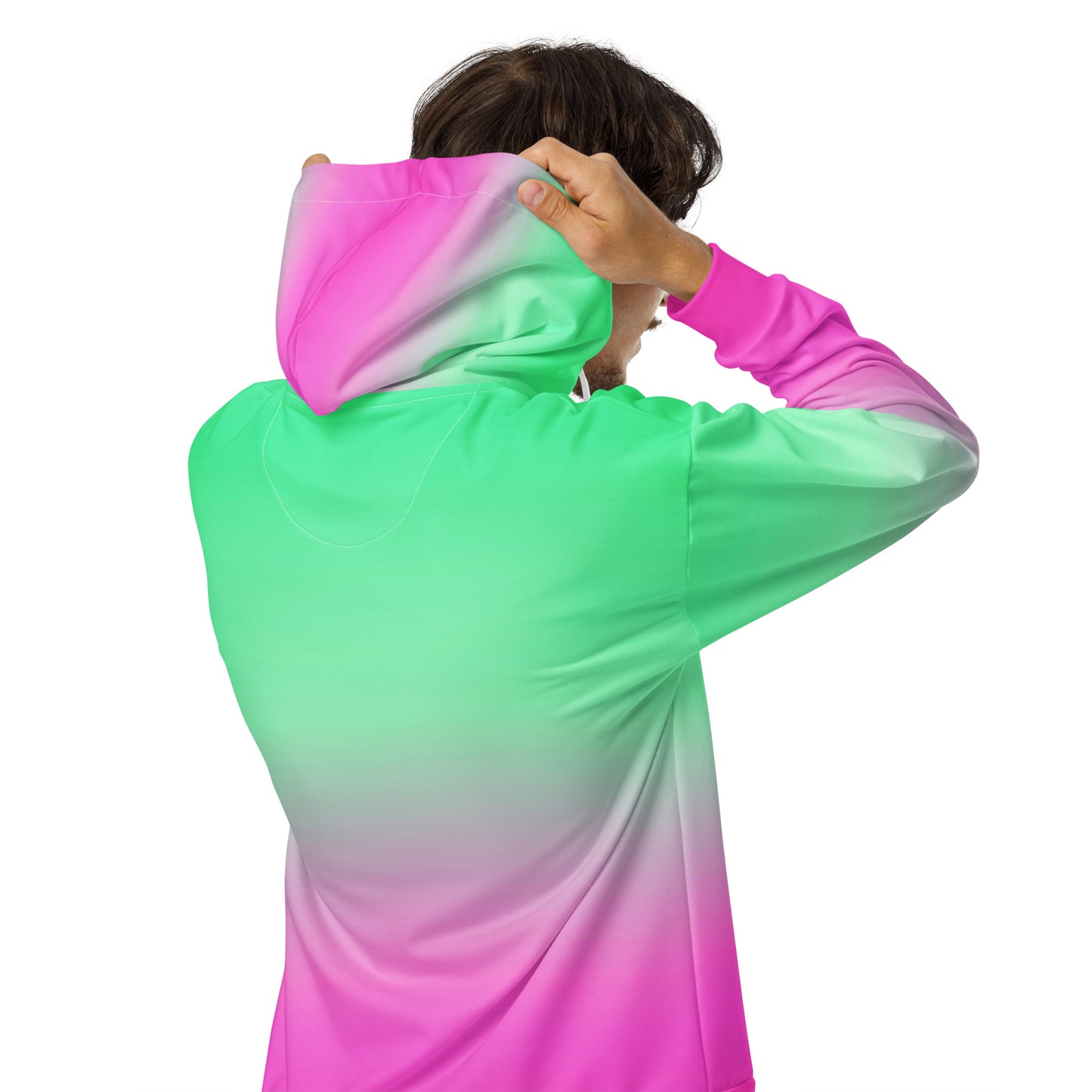 Minty Pink Ombre - Premium Zip Hoodie