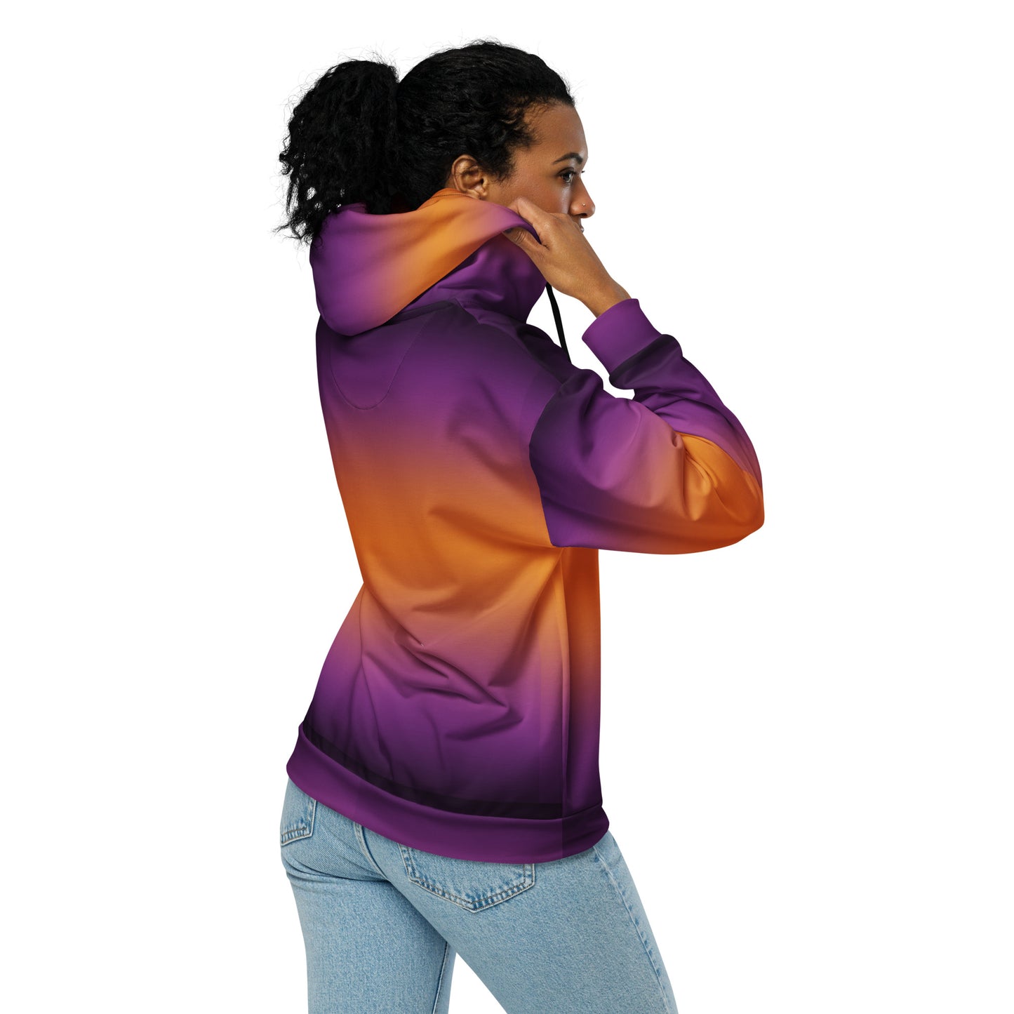 (Halloween) Purple Orange Ombre - Premium Zip Hoodie