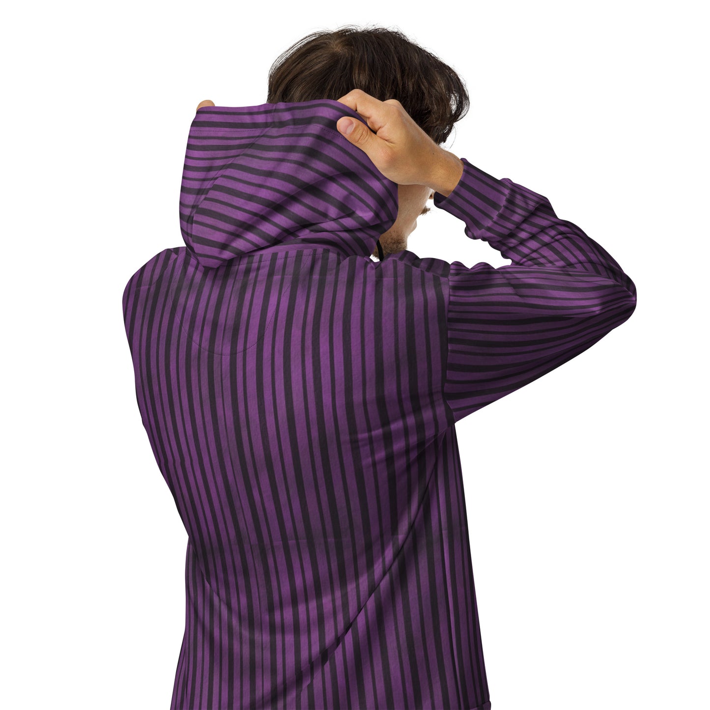 (Halloween) Purple Black Stripe - Premium Zip Hoodie