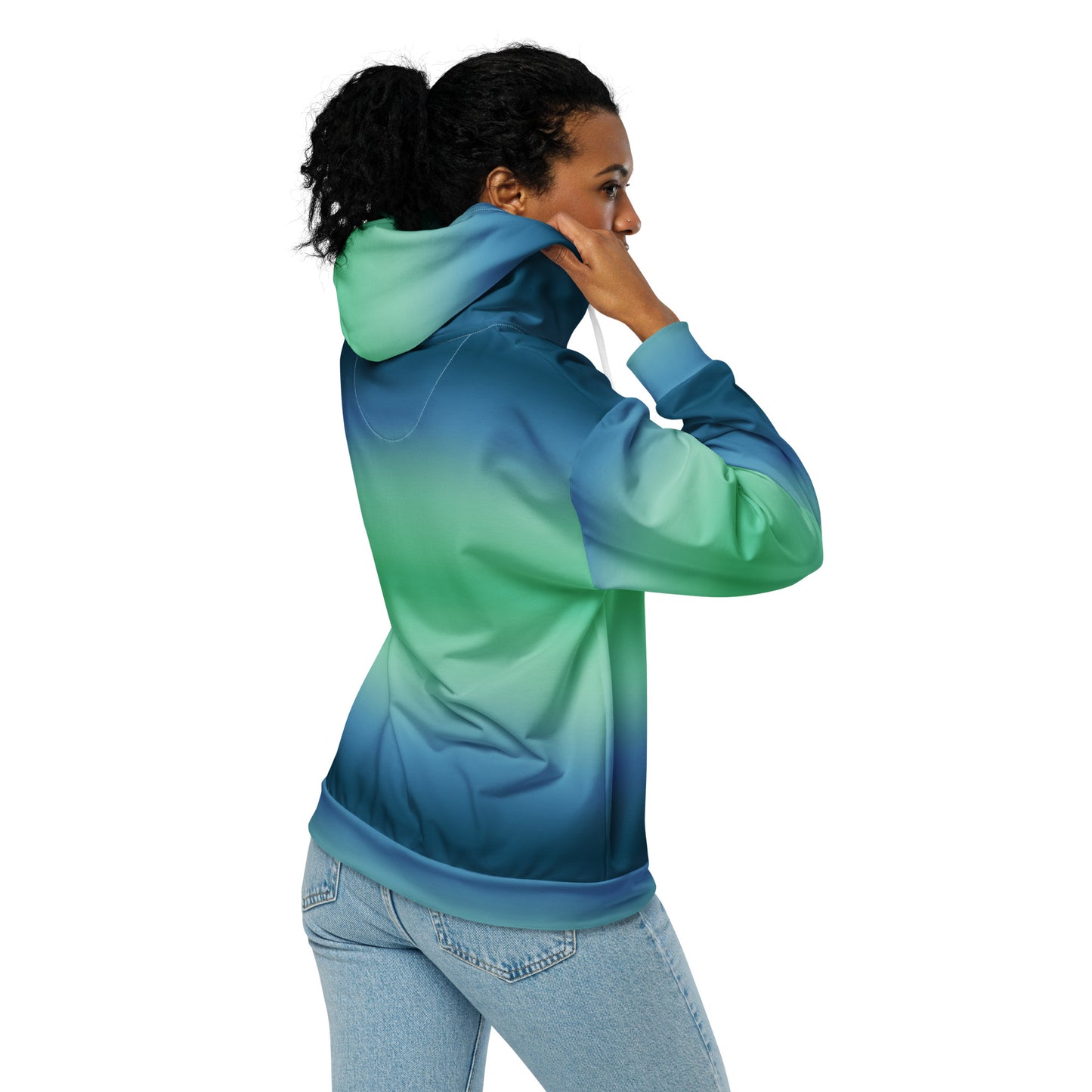 Blue Green Ombre - Premium Zip Hoodie