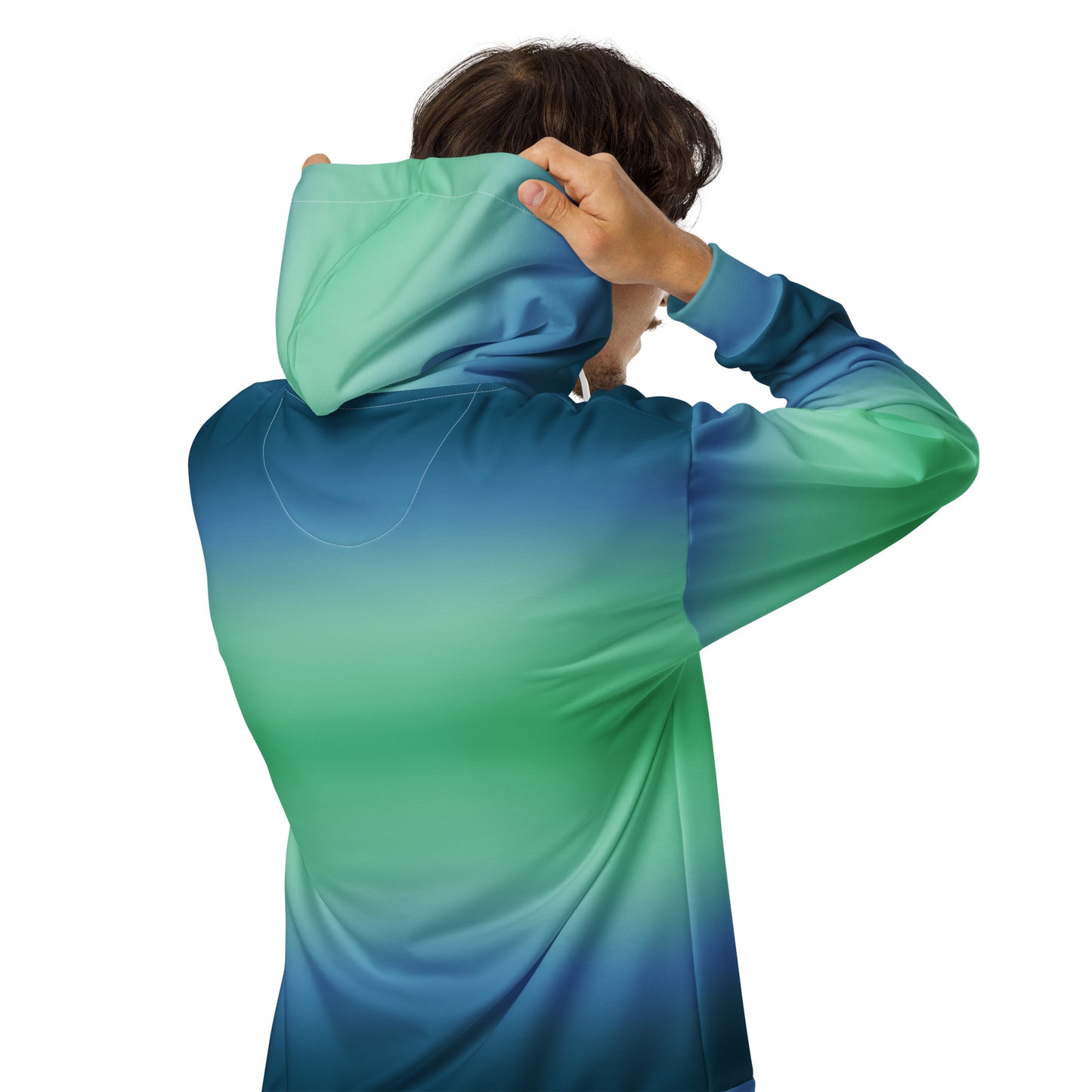 Blue Green Ombre - Premium Zip Hoodie