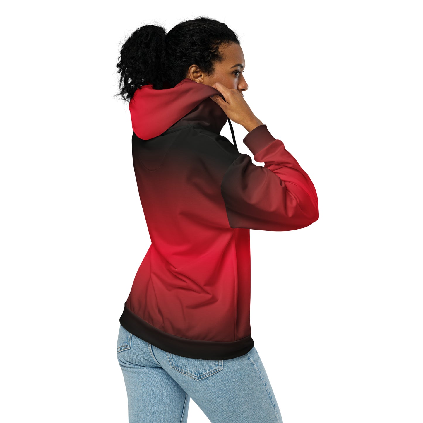 Black Red Ombre - Premium Zip Hoodie
