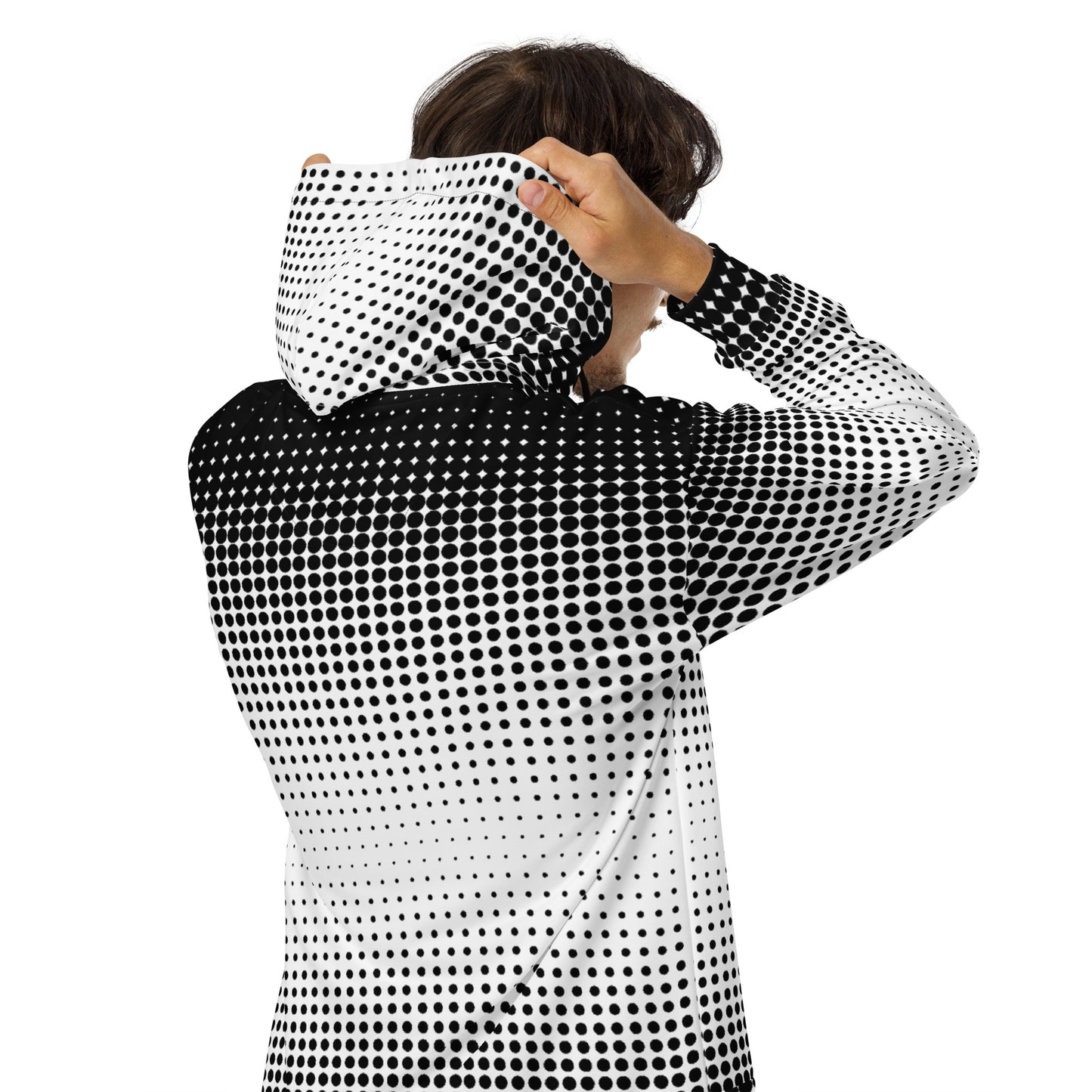Black White Dot Gradient - Premium Zip Hoodie
