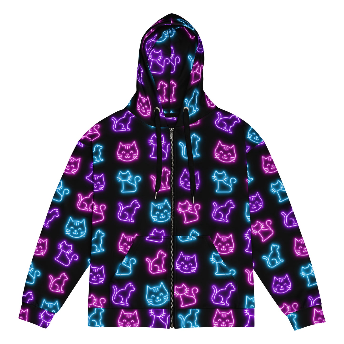 Neon Cat - Premium Zip Hoodie