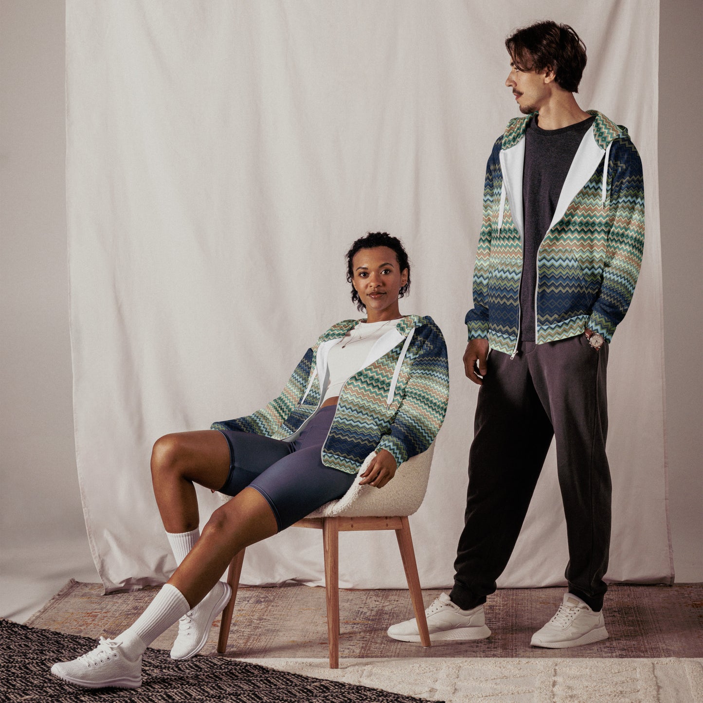Chevron - Premium Zip Hoodie