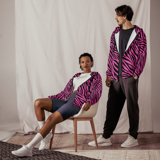 Zebra Pink - Premium Zip Hoodie