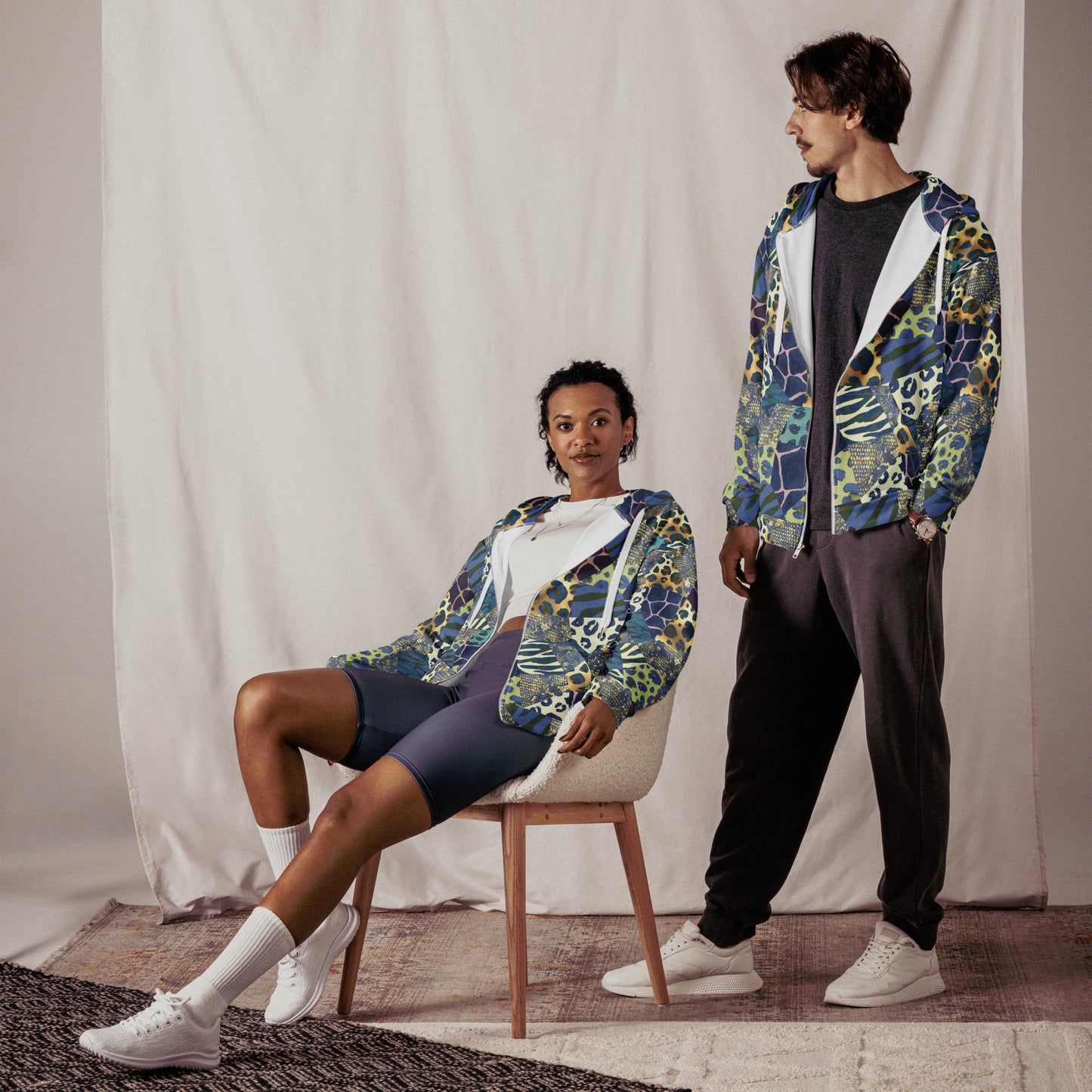 Blue Jungle - Premium Zip Hoodie