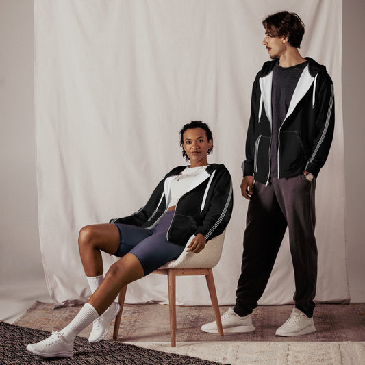 White Stripe - Premium Zip Hoodie