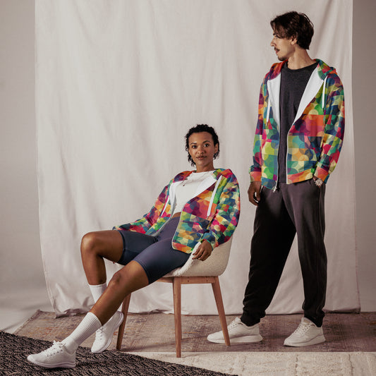 Colorful Geometric - Premium Zip Hoodie