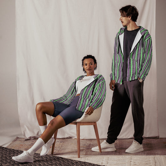 (Halloween) Stripes - Premium Zip Hoodie