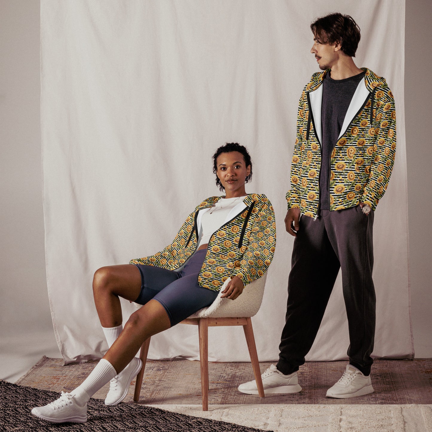 Sunflower Stripe - Premium Zip Hoodie