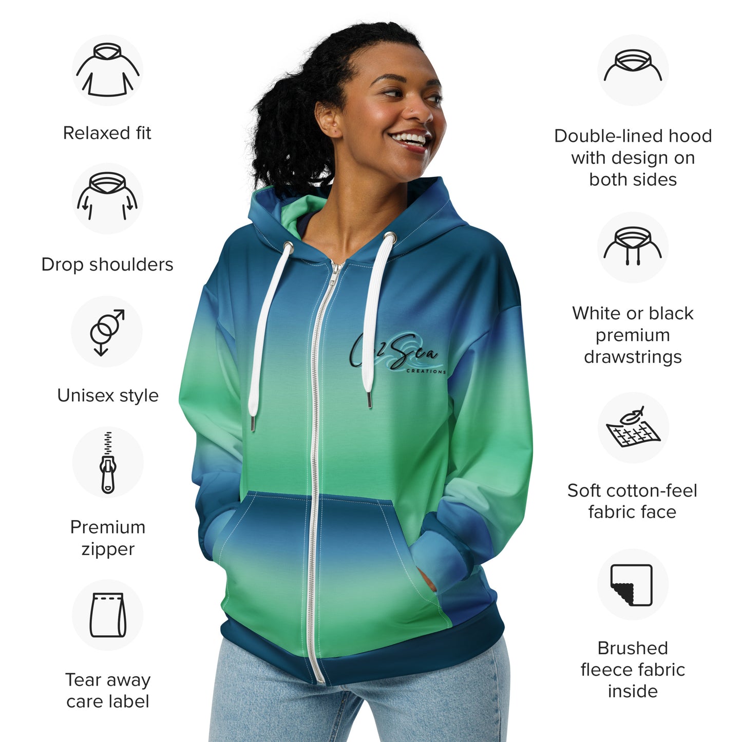CUSTOM - C2Sea Premium Zip Hoodie (Logo Front & Back)