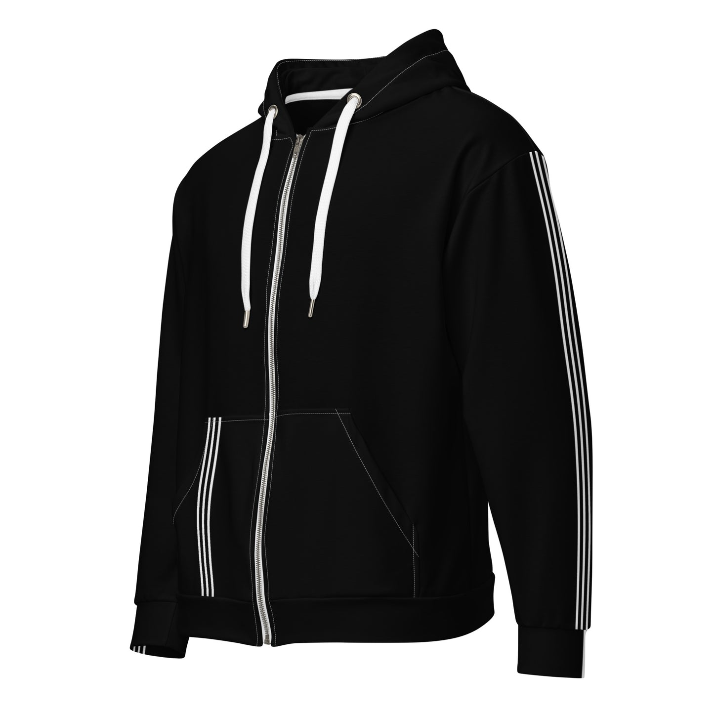 White Stripe - Premium Zip Hoodie