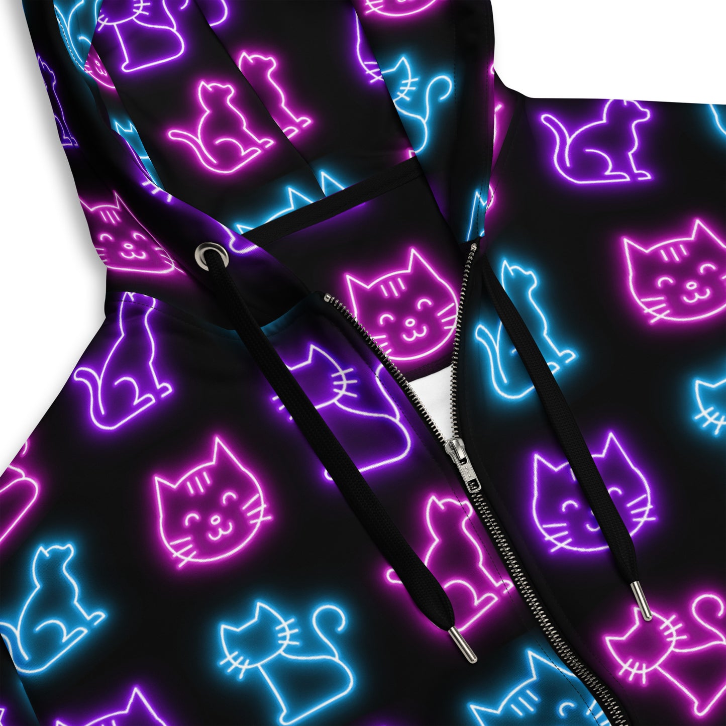 Neon Cat - Premium Zip Hoodie