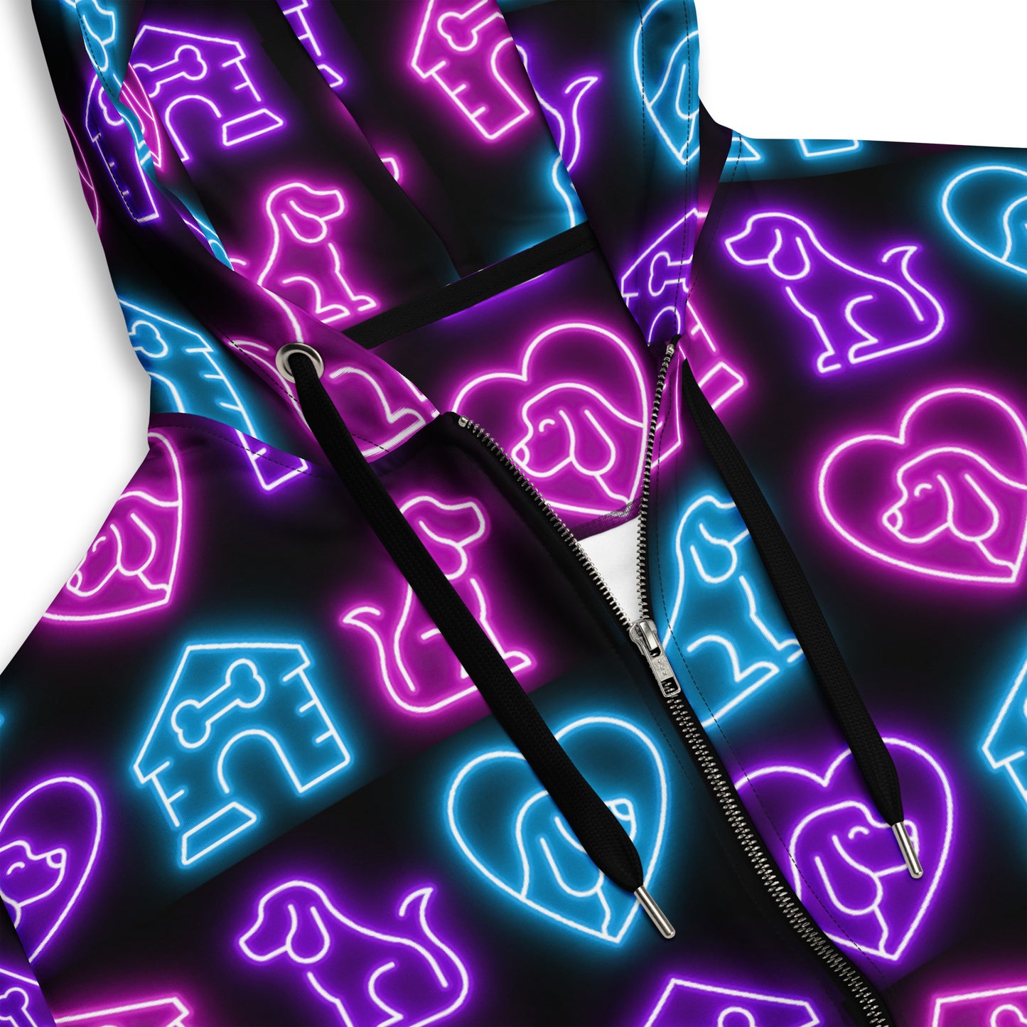 Neon Dog - Premium Zip Hoodie