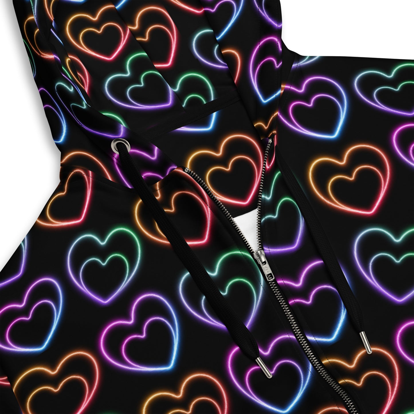 Neon Hearts - Premium Zip Hoodie