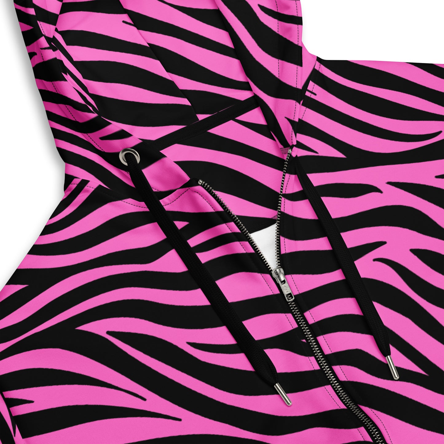 Zebra Pink - Premium Zip Hoodie