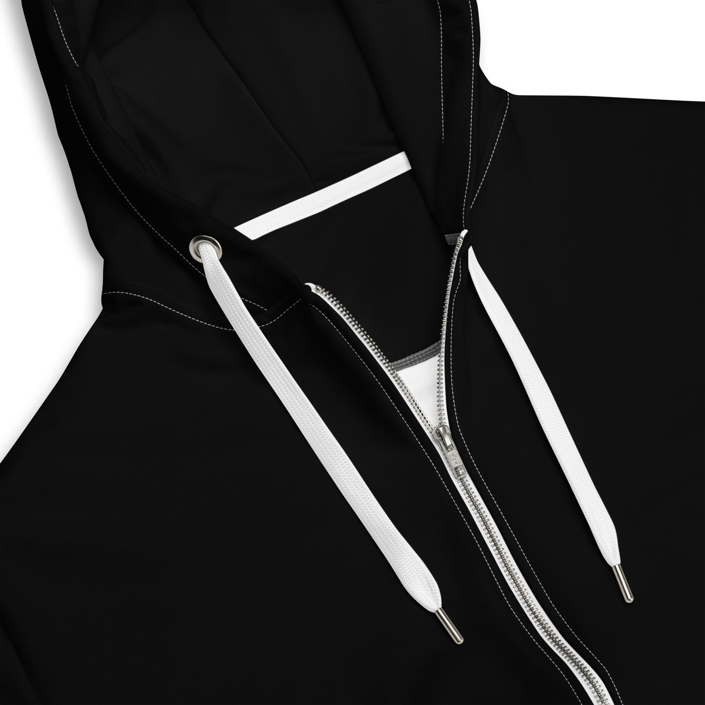 White Stripe - Premium Zip Hoodie