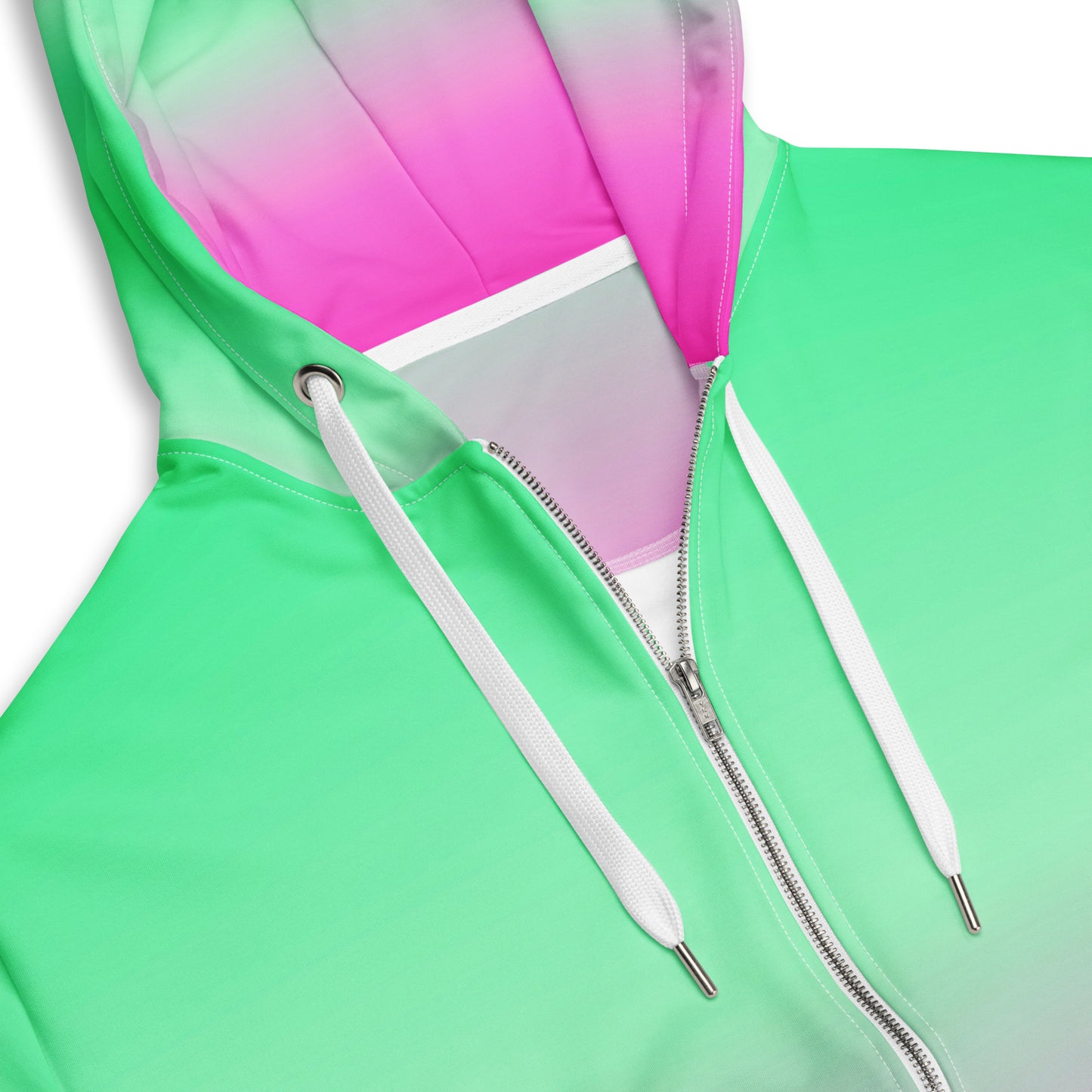 Minty Pink Ombre - Premium Zip Hoodie