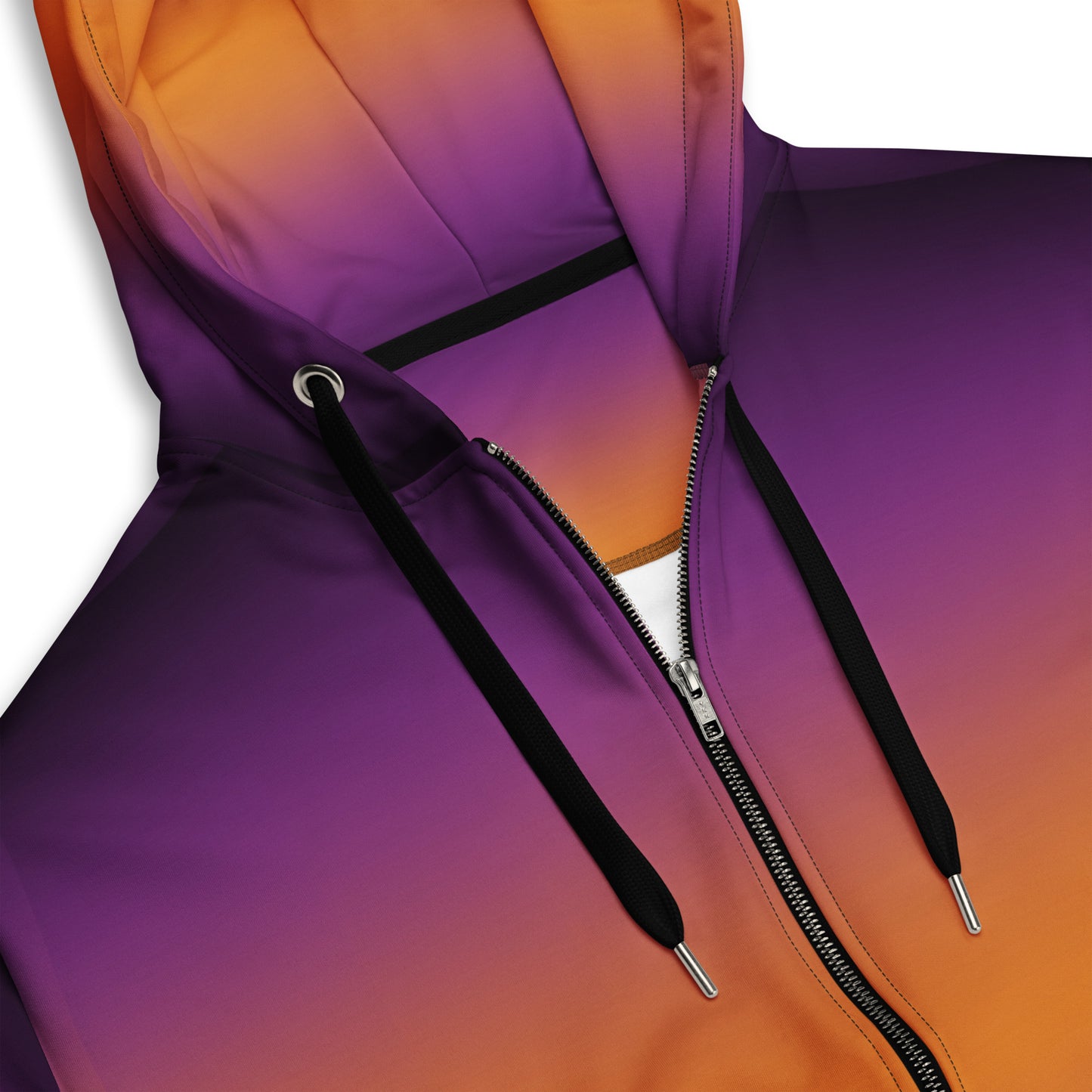 (Halloween) Purple Orange Ombre - Premium Zip Hoodie