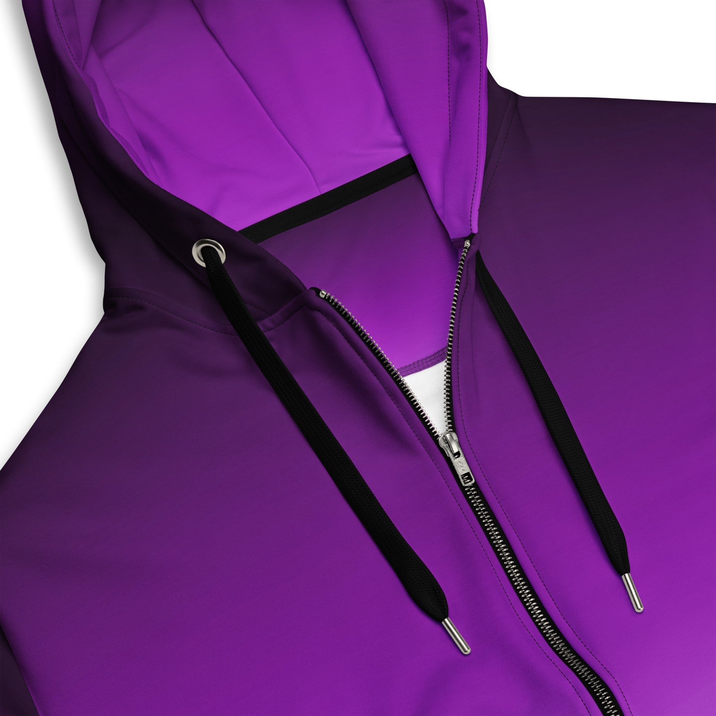 Black Purple Ombre - Premium Zip Hoodie