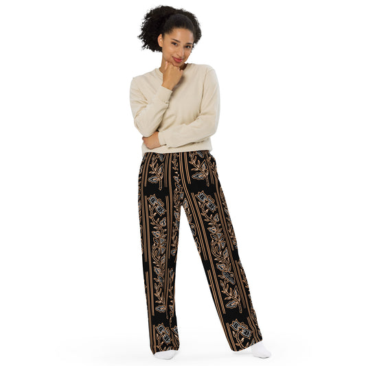 Floral (Batik)-  Premium Wide-leg Pants