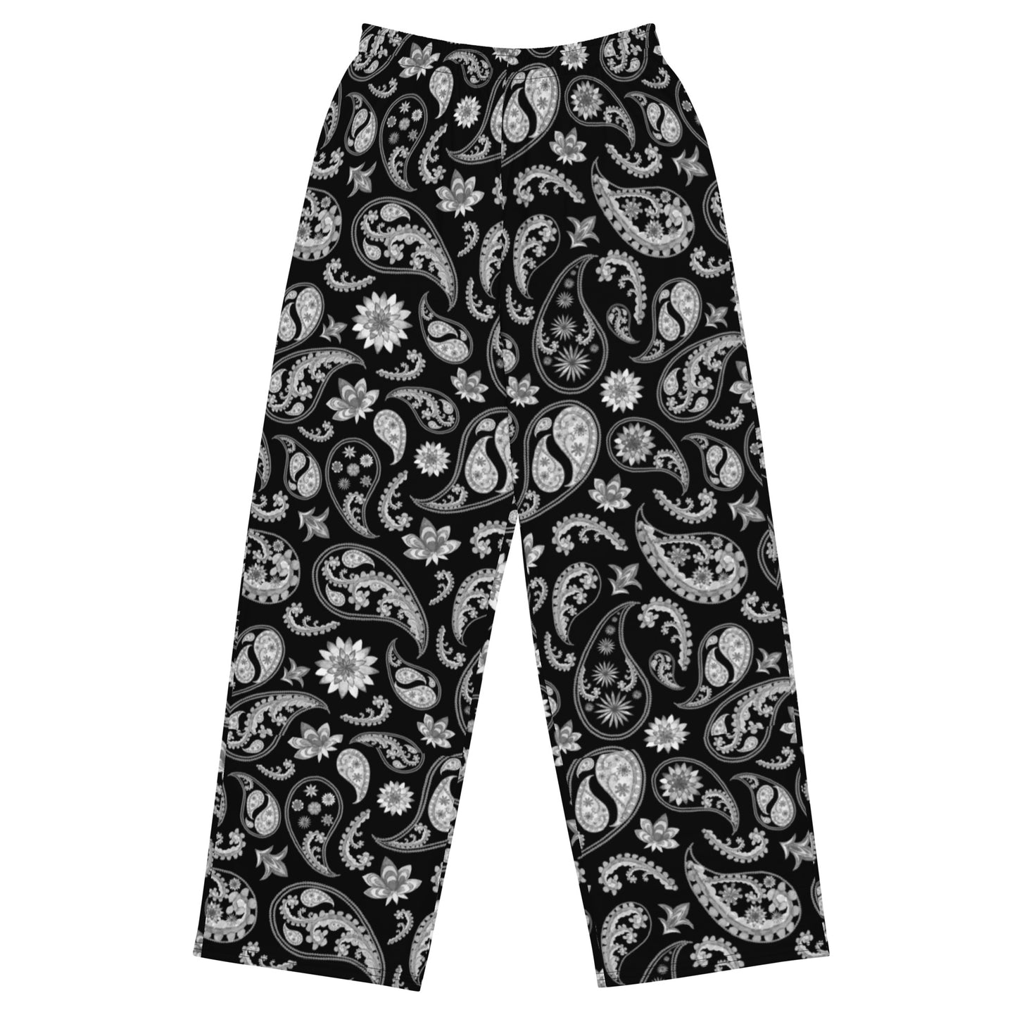 Paisley (Blk/Wht) - Premium Wide-leg Pants