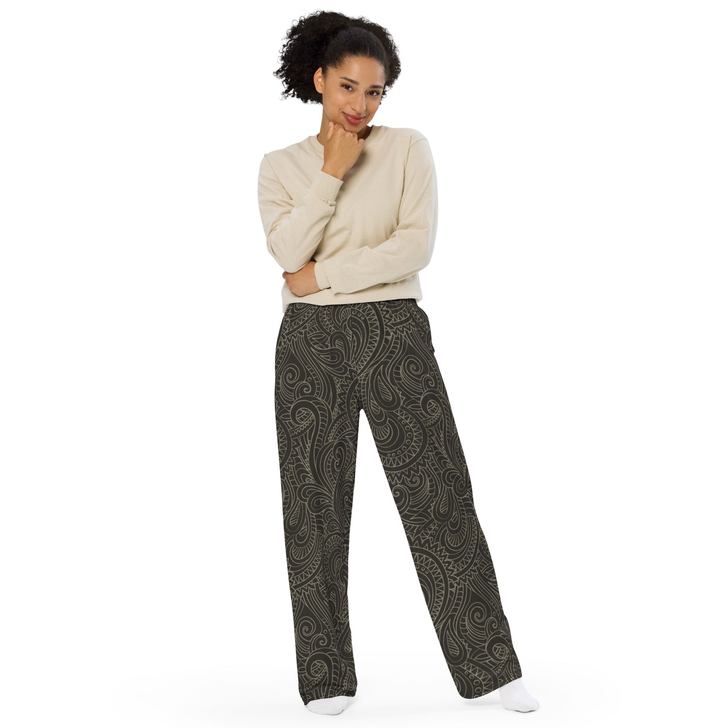 Earthy Spirals - Premium Wide-leg Pants
