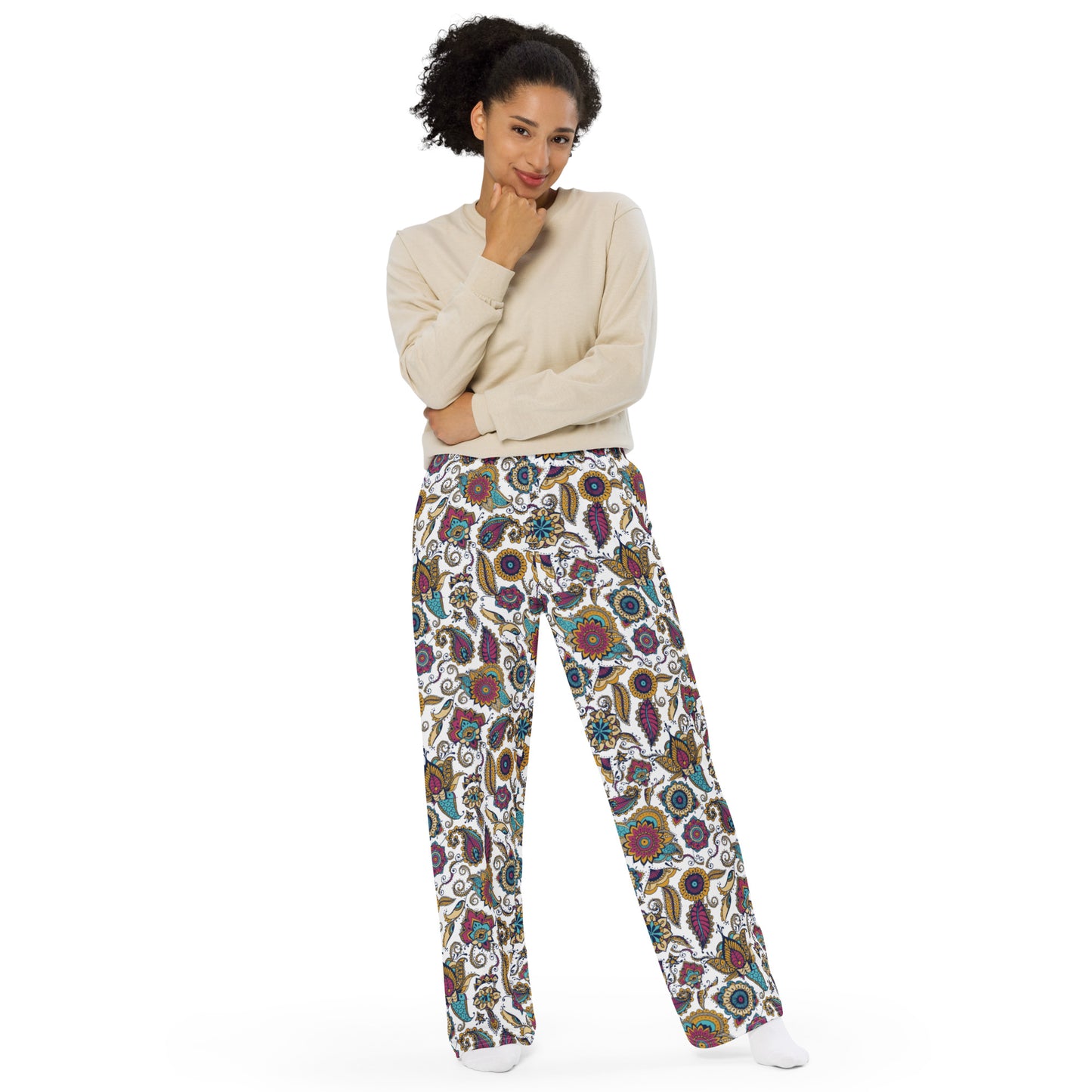Paisley (Multicolor) - Premium Wide-leg Pants