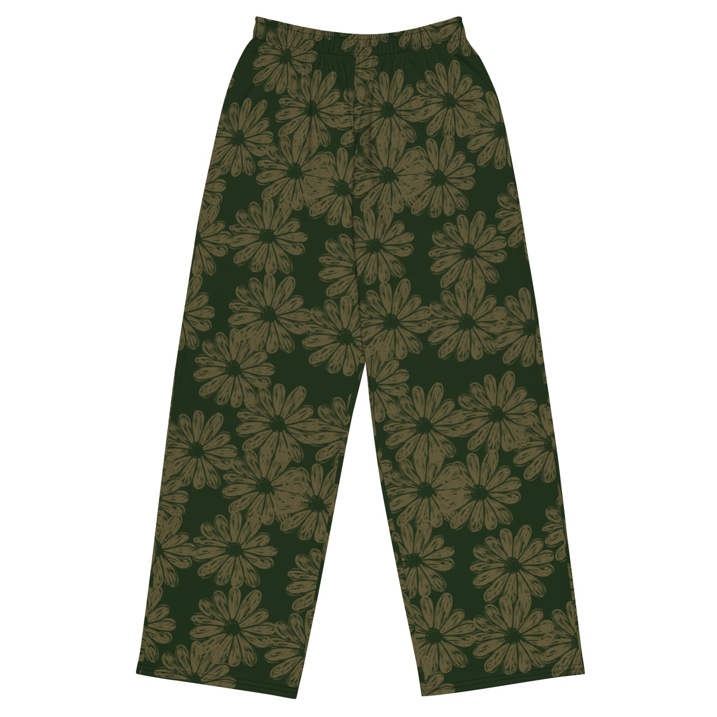 Floral (Green) - Premium Wide-leg Pants