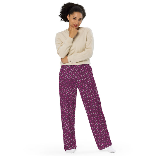 Polka Dot (Plum / Pink / White) - Premium Wide-leg Pants