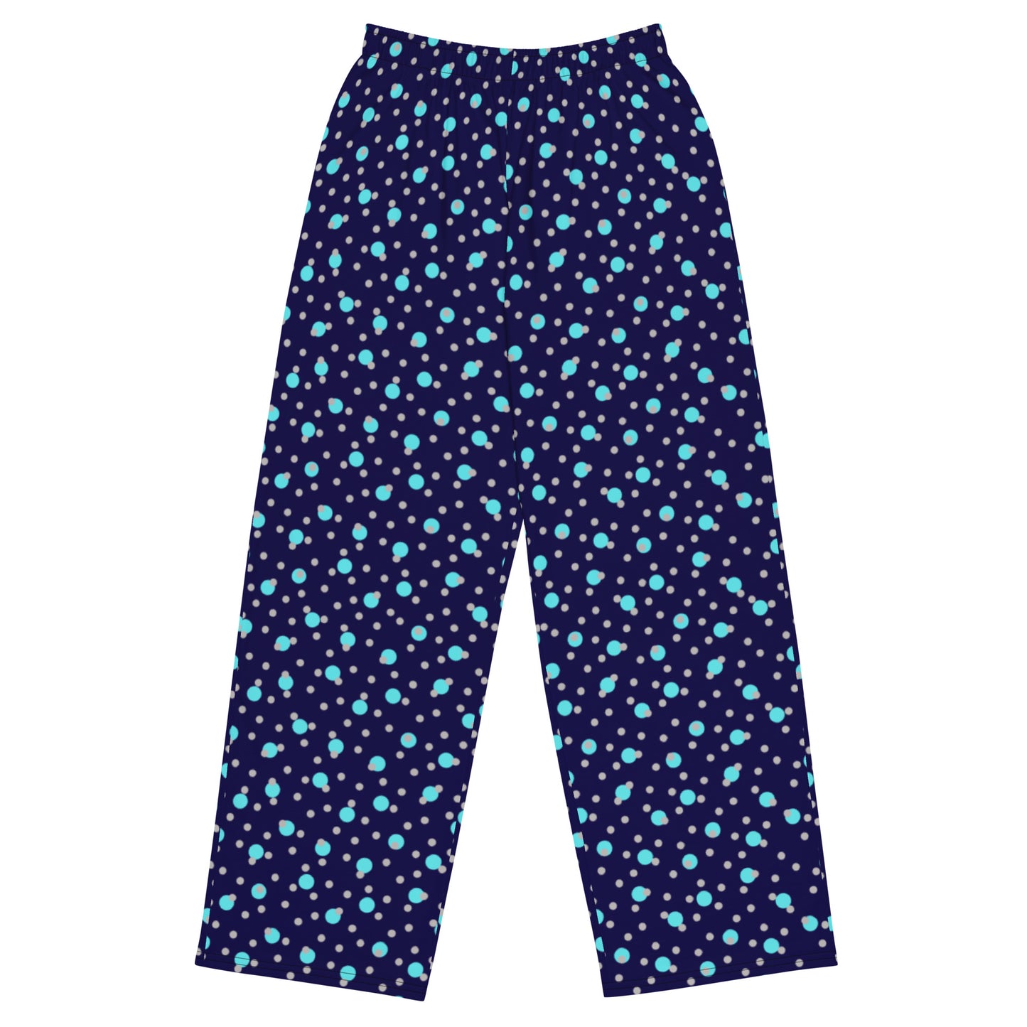 Polka Dot (Navy / Teal / White) - Premium Wide-leg Pants