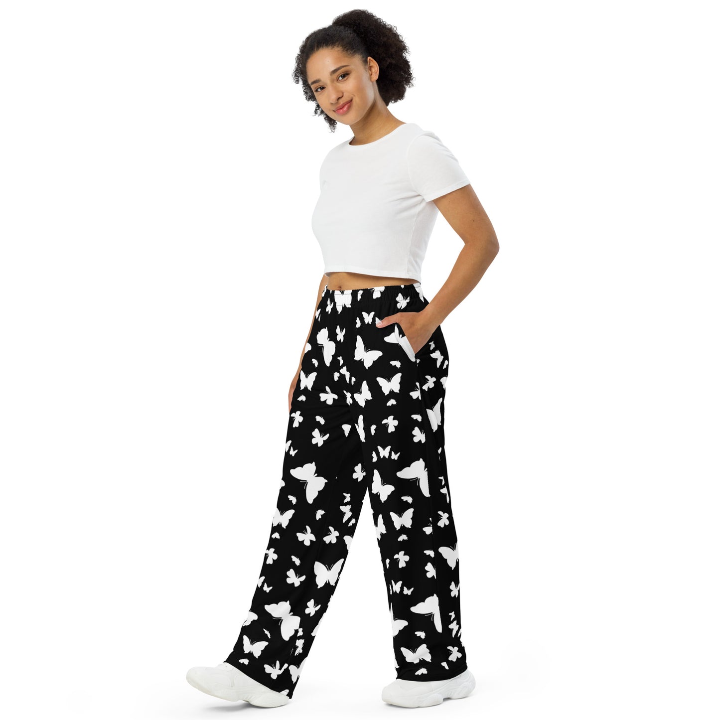 Blk/Wht Butterfly - Premium Pants