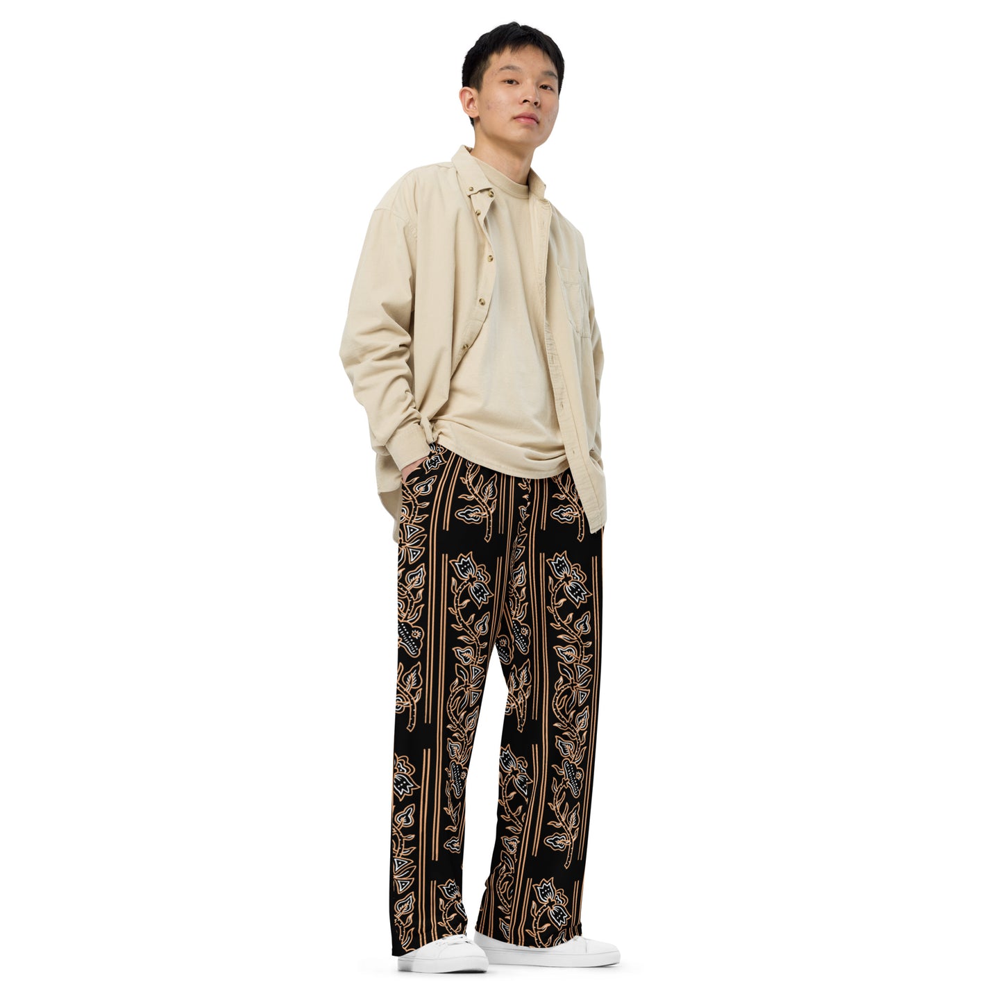 Floral (Batik)-  Premium Wide-leg Pants