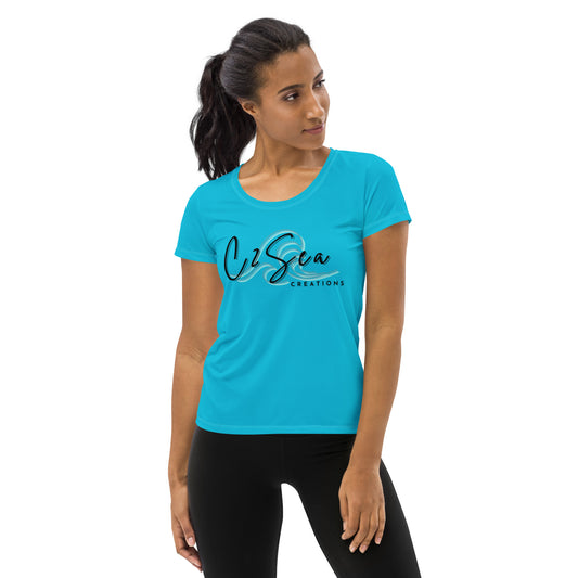 CUSTOM - C2Sea Athletic T-shirt (Teal - Dark Lettering)