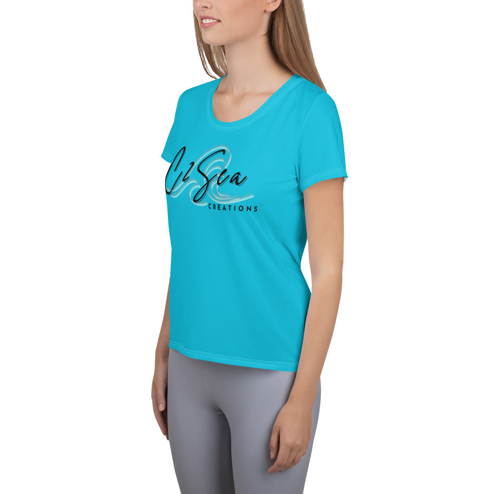 CUSTOM - C2Sea Athletic T-shirt (Teal - Dark Lettering)