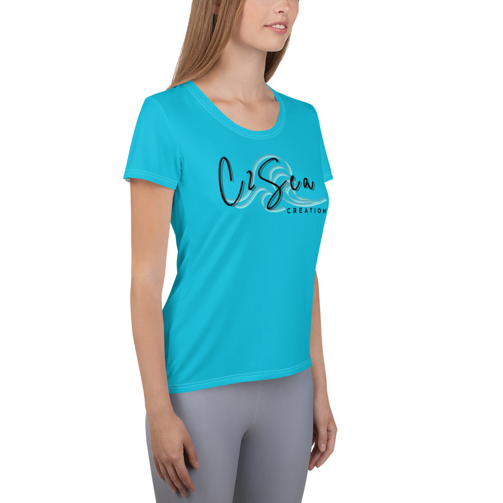 CUSTOM - C2Sea Athletic T-shirt (Teal - Dark Lettering)